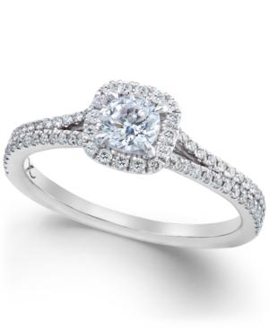 X3 Certified Diamond Halo Engagement Ring In 18k White Gold (3/4 Ct. T.w.), Created For Macy's