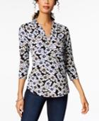 Charter Club Printed Surplice Top, Created For Macy's