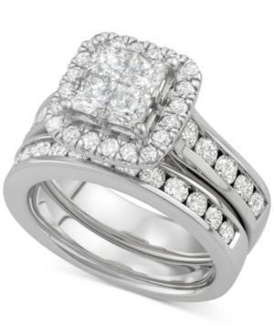 Diamond Square Halo Bridal Set (2-7/8 Ct. T.w.) In 14k White Gold