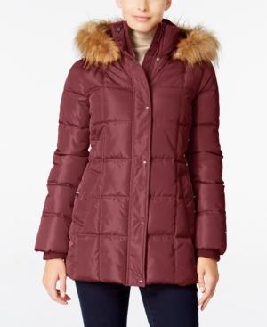 Tommy Hilfiger Faux-fur-trim Hooded Puffer Coat, Created For Macy's