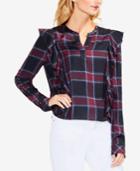 Two By Vince Camuto Plaid Ruffled Top