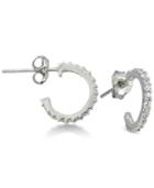 Giani Bernini Extra Small Cubic Zirconia Hoop Earrings In Sterling Silver, 0.5, Created For Macy's