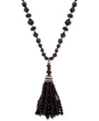 Anne Klein Gold-tone Crystal & Bead 32 Tassel Pendant Necklace, Created For Macy's