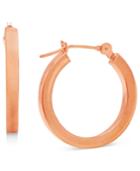 14k Rose Gold Earrings, Polished Hoop