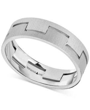 Proposition Love Men's Interlock Matte Wedding Band In 14k White Gold