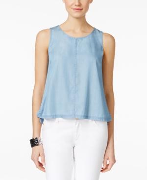 Two By Vince Camuto Tencel Lace-up Back Top