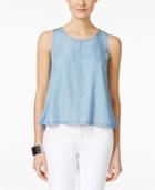 Two By Vince Camuto Tencel Lace-up Back Top