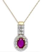 Ruby (1-1/10 Ct. T.w.) And Diamond (1/4 Ct. T.w.) Pendant Necklace In 14k Gold