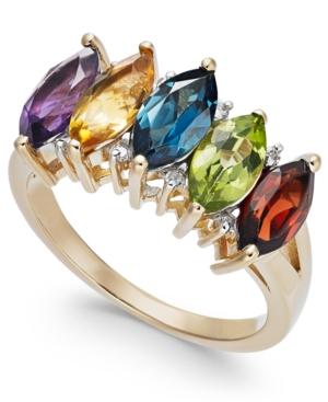 Multi-gemstone (3-1/8 Ct. T.w.) & Diamond Accent Ring In 14k Gold