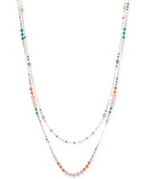 Anne Klein Gold-tone Bead And Crystal Layer Necklace