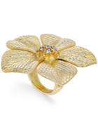 Charter Club Gold-tone Large Crystal Flower Statement Ring, Only At Macy's