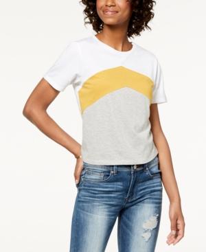 Ultra Flirt By Ikeddi Juniors' Colorblocked Chevron-stripe T-shirt