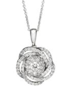 Wrapped In Love Diamond Knot Pendant Necklace In 14k White Gold (1 Ct. T.w.)
