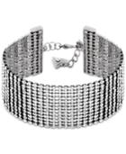 Guess Silver-tone Crystal Rhinestone Wrap Bracelet