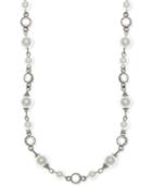 Givenchy Silver-tone Crystal And Imitation Pearl Collar Necklace