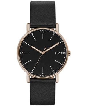 Skagen Signatur Black Leather Strap Watch 40mm