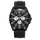 Men's Esq0244 Multi-function Black Ip Stainless Steel Watch, Silicone Strap