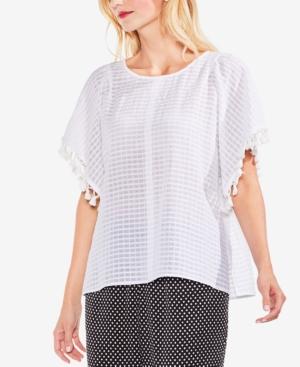 Vince Camuto Cotton Grid-print Top