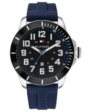 Tommy Hilfiger Men's Blue Silicone Strap Watch 46mm
