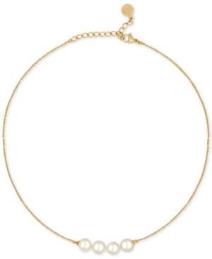 Majorica Gold-tone Imitation Pearl Choker Necklace