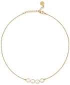 Majorica Gold-tone Imitation Pearl Choker Necklace