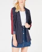 Almost Famous Juniors' Pinstriped Blazer Jacket