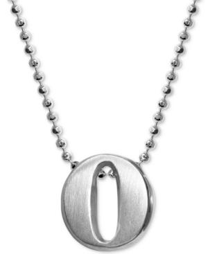 Alex Woo Letter O Pendant Necklace In Sterling Silver