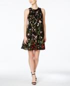 Calvin Klein Floral-embroidered Trapeze Dress