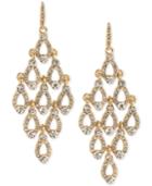 Carolee Gold-tone Crystal Pave Chandelier Earrings