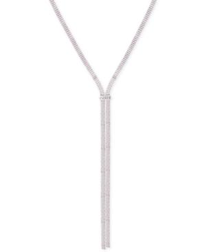 Guess Silver-tone Crystal Rhinestone Lariat Necklace, 20 + 2 Extender