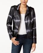 Bar Iii Tie-dyed Faux-leather Moto Jacket, Only At Macy's
