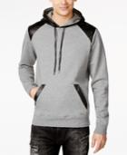 Guess Roy Faux Leather Colorblocked Hoodie