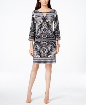 Inc International Concepts Printed Keyhole Shift Dress, Only At Macy's