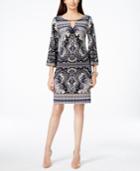 Inc International Concepts Printed Keyhole Shift Dress, Only At Macy's
