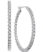 Diamond Hoop Earrings In 14k White Gold (1-1/4 Ct. T.w.)