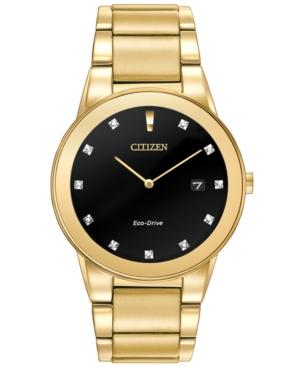 Citizen Men's Eco-drive Axiom Diamond Accent Gold-tone Stainless Steel Bracelet Watch 40mm Au1062-56g