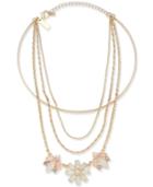 Inc International Concepts Gold-tone Multi-chain Flower Choker Necklace, 12 + 1 Extender, Created For Macy's