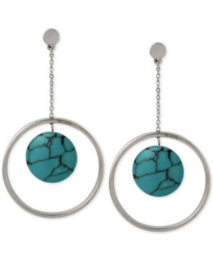 Kenneth Cole New York Silver-tone Stone Orbital Drop Earrings