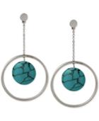 Kenneth Cole New York Silver-tone Stone Orbital Drop Earrings