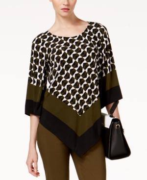 Alfani Printed Angled-hem Top Available In Regular & Petite Sizes, Created For Macy's