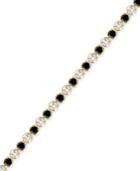 Sapphire (3-1/6 Ct. T.w.) And White Topaz (2-1/5 Ct. T.w.) Bracelet In 18k Gold Over Sterling Silver