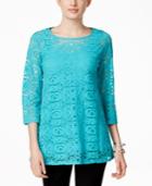 Alfani Mesh Lace Top, Only At Macy's