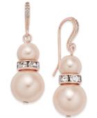 Charter Club Pave And Imitation Pearl Drop Earrings, Created For Macy's