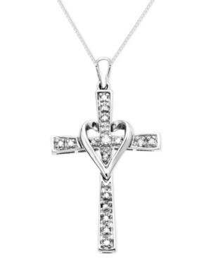 Cross Diamond Pendant Necklace In 14k Yellow Or White Gold (1/10 Ct. T.w.)