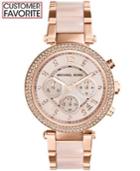 Michael Kors Women's Chronograph Parker Blush And Rose Gold-tone Stainless Steel Bracelet Watch 39mm Mk5896