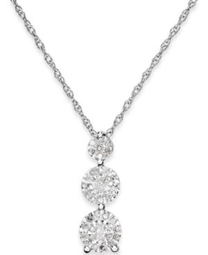 Diamond Trio Pendant Necklace (1/5 Ct. T.w.) In Sterling Silver
