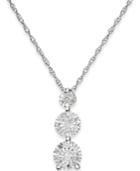 Diamond Trio Pendant Necklace (1/5 Ct. T.w.) In Sterling Silver