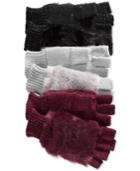 Inc International Concepts Knit And Faux Fur Fingerless Gloves, Only At Macy's