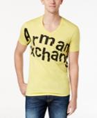 Armani Exchange Men's Broken Logo-print V-neck T-shirt