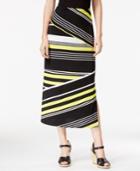 Ny Collection Petite 3-panel Striped Skirt
